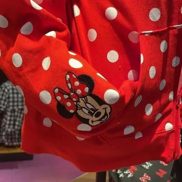 Disney Parks Minnie Mouse Polkadot Zip Hoodie Size S New - Final Winter Markdown - Picture 3 of 3
